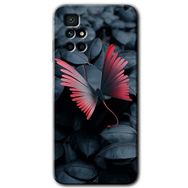 Xiaomi Redmi 10 Dark Butterfly Baskılı Uyumlu Silikon Kılıf
