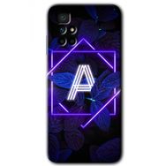 Xiaomi Redmi 10 Dark Neon Yaprak A Harfi Baskılı Uyumlu Silikon Kılıf