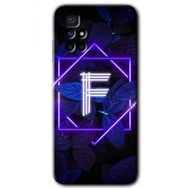 Xiaomi Redmi 10 Dark Neon Yaprak F Harfi Baskılı Uyumlu Silikon Kılıf