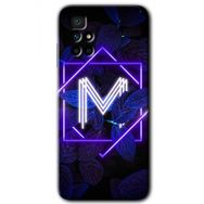 Xiaomi Redmi 10 Dark Neon Yaprak M Harfi Baskılı Uyumlu Silikon Kılıf