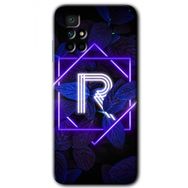 Xiaomi Redmi 10 Dark Neon Yaprak R Harfi Baskılı Uyumlu Silikon Kılıf