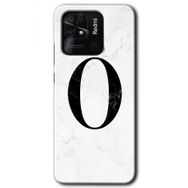 Xiaomi Redmi 10C Beyaz Mermer Desenli O Harfi Baskılı Uyumlu Silikon Kılıf