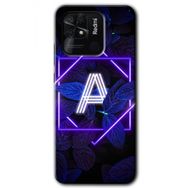 Xiaomi Redmi 10C Dark Neon Yaprak A Harfi Baskılı Uyumlu Silikon Kılıf