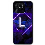 Xiaomi Redmi 10C Dark Neon Yaprak L Harfi Baskılı Uyumlu Silikon Kılıf