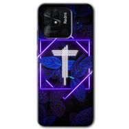 Xiaomi Redmi 10C Dark Neon Yaprak T Harfi Baskılı Uyumlu Silikon Kılıf