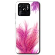 Xiaomi Redmi 10C Pembe Tüy Baskılı Uyumlu Silikon Kılıf