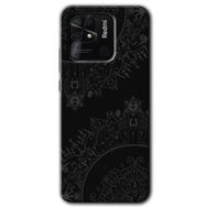 Xiaomi Redmi 10C Siyah Mandala Baskılı Uyumlu Silikon Kılıf