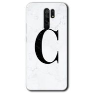 Xiaomi Redmi 9 Beyaz Mermer Desenli Ç Harfi Baskılı Uyumlu Silikon Kılıf