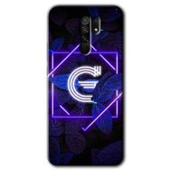 Xiaomi Redmi 9 Dark Neon Yaprak G Harfi Baskılı Uyumlu Silikon Kılıf