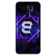 Xiaomi Redmi 9 Dark Neon Yaprak Ş Harfi Baskılı Uyumlu Silikon Kılıf
