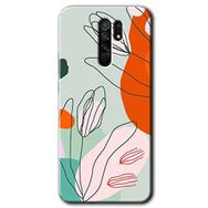 Xiaomi Redmi 9 Vektör Çiçekler Baskılı Uyumlu Silikon Kılıf