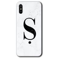 Xiaomi Redmi 9A Beyaz Mermer Desenli Ş Harfi Baskılı Uyumlu Silikon Kılıf