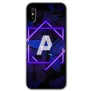 Xiaomi Redmi 9A Dark Neon Yaprak A Harfi Baskılı Uyumlu Silikon Kılıf