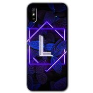 Xiaomi Redmi 9A Dark Neon Yaprak L Harfi Baskılı Uyumlu Silikon Kılıf