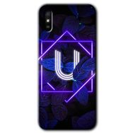 Xiaomi Redmi 9A Dark Neon Yaprak Ü Harfi Baskılı Uyumlu Silikon Kılıf