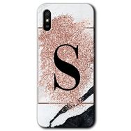 Xiaomi Redmi 9A Pembe Mermer Desenli S Harfi Baskılı Uyumlu Silikon Kılıf