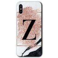 Xiaomi Redmi 9A Pembe Mermer Desenli Z Harfi Baskılı Uyumlu Silikon Kılıf