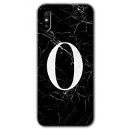 Xiaomi Redmi 9A Siyah Mermer Desenli Ö Harfi Baskılı Uyumlu Silikon Kılıf