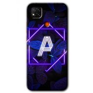 Xiaomi Redmi 9C Dark Neon Yaprak A Harfi Baskılı Uyumlu Silikon Kılıf