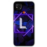 Xiaomi Redmi 9C Dark Neon Yaprak L Harfi Baskılı Uyumlu Silikon Kılıf