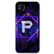 Xiaomi Redmi 9C Dark Neon Yaprak P Harfi Baskılı Uyumlu Silikon Kılıf