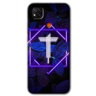 Xiaomi Redmi 9C Dark Neon Yaprak T Harfi Baskılı Uyumlu Silikon Kılıf