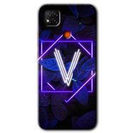 Xiaomi Redmi 9C Dark Neon Yaprak V Harfi Baskılı Uyumlu Silikon Kılıf
