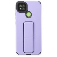 Xiaomi Redmi 9C Mega Standlı Silikon Lila Kılıf