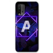Xiaomi Redmi 9T Dark Neon Yaprak A Harfi Baskılı Uyumlu Silikon Kılıf