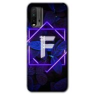 Xiaomi Redmi 9T Dark Neon Yaprak F Harfi Baskılı Uyumlu Silikon Kılıf