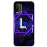 Xiaomi Redmi 9T Dark Neon Yaprak L Harfi Baskılı Uyumlu Silikon Kılıf