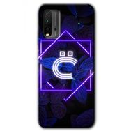 Xiaomi Redmi 9T Dark Neon Yaprak Ö Harfi Baskılı Uyumlu Silikon Kılıf