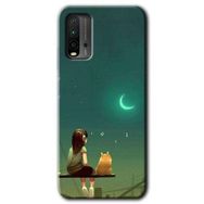 Xiaomi Redmi 9T Kedili Kız Baskılı Uyumlu Silikon Kılıf