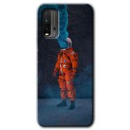 Xiaomi Redmi 9T Smoke Astronot Baskılı Uyumlu Silikon Kılıf