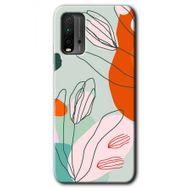 Xiaomi Redmi 9T Vektör Çiçekler Baskılı Uyumlu Silikon Kılıf
