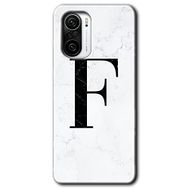 Xiaomi Redmi K40 Beyaz Mermer Desenli F Harfi Baskılı Uyumlu Silikon Kılıf