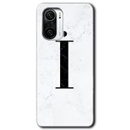 Xiaomi Redmi K40 Beyaz Mermer Desenli I Harfi Baskılı Uyumlu Silikon Kılıf
