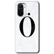 Xiaomi Redmi K40 Beyaz Mermer Desenli Ö Harfi Baskılı Uyumlu Silikon Kılıf