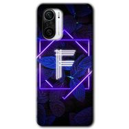 Xiaomi Redmi K40 Dark Neon Yaprak F Harfi Baskılı Uyumlu Silikon Kılıf