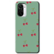 Xiaomi Redmi K40 Kiraz Berry Baskılı Uyumlu Silikon Kılıf