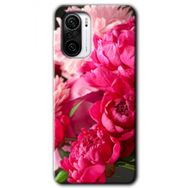 Xiaomi Redmi K40 Kırmızı Beyaz Gül Baskılı Uyumlu Silikon Kılıf