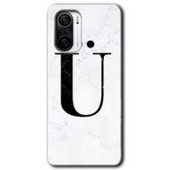 Xiaomi Redmi K40 Pro Beyaz Mermer Desenli U Harfi Baskılı Uyumlu Silikon Kılıf