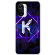 Xiaomi Redmi K40 Pro Dark Neon Yaprak K Harfi Baskılı Uyumlu Silikon Kılıf