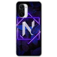 Xiaomi Redmi K40 Pro Dark Neon Yaprak N Harfi Baskılı Uyumlu Silikon Kılıf