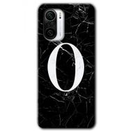 Xiaomi Redmi K40 Pro Siyah Mermer Desenli Ö Harfi Baskılı Uyumlu Silikon Kılıf