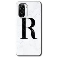Xiaomi Redmi Mi 11I Beyaz Mermer Desenli R Harfi Baskılı Uyumlu Silikon Kılıf