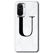 Xiaomi Redmi Mi 11I Beyaz Mermer Desenli Ü Harfi Baskılı Uyumlu Silikon Kılıf