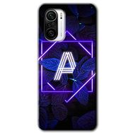 Xiaomi Redmi Mi 11I Dark Neon Yaprak A Harfi Baskılı Uyumlu Silikon Kılıf
