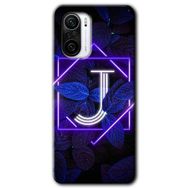 Xiaomi Redmi Mi 11I Dark Neon Yaprak J Harfi Baskılı Uyumlu Silikon Kılıf