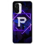 Xiaomi Redmi Mi 11I Dark Neon Yaprak P Harfi Baskılı Uyumlu Silikon Kılıf